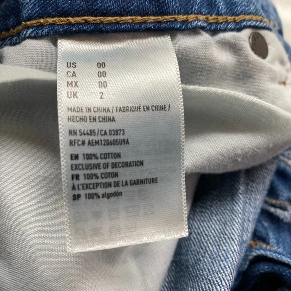 American Eagle Outfitters Distressed Blue Mini Skirt - Picture 4 of 4